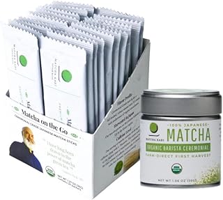 Matcha Kari Sticks & Barista Tin Bundle - Japanese Matcha Green Tea Sticks 24 and 30g Baritsa Bundle - Organic Ceremonial ...