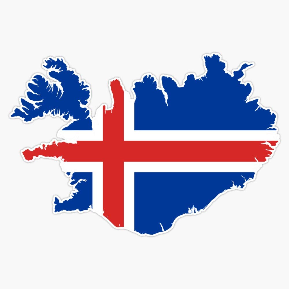 Iceland Flag Map Vinyl Waterproof Sticker Decal Car Laptop Wall Window Bumper Sticker 5"