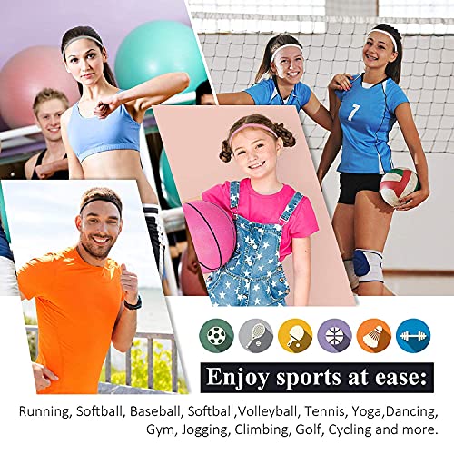 4 Pieces Thick And Slim Non-Slip Elastic Sports Headbands - Athletic Skinny Hair Headband For Women, Men, Boys, Girls - Silicone Grip Hairband Mini Stylish Sweat Band (Black, Grey, White) 5 51U3M4GabtL