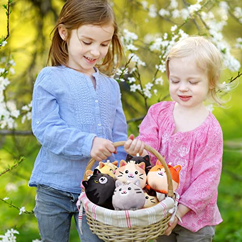 Libima 9 Pcs Mini Plush Cat Stuffed Animals Bulk 3.15 Inch Soft Decompress Kitten Plush Toys Round Cute Plush Cats For Kids Birthday Baby Shower Pet Party Decor Stocking Stuffers Easter Eggs Fillers #TOP5