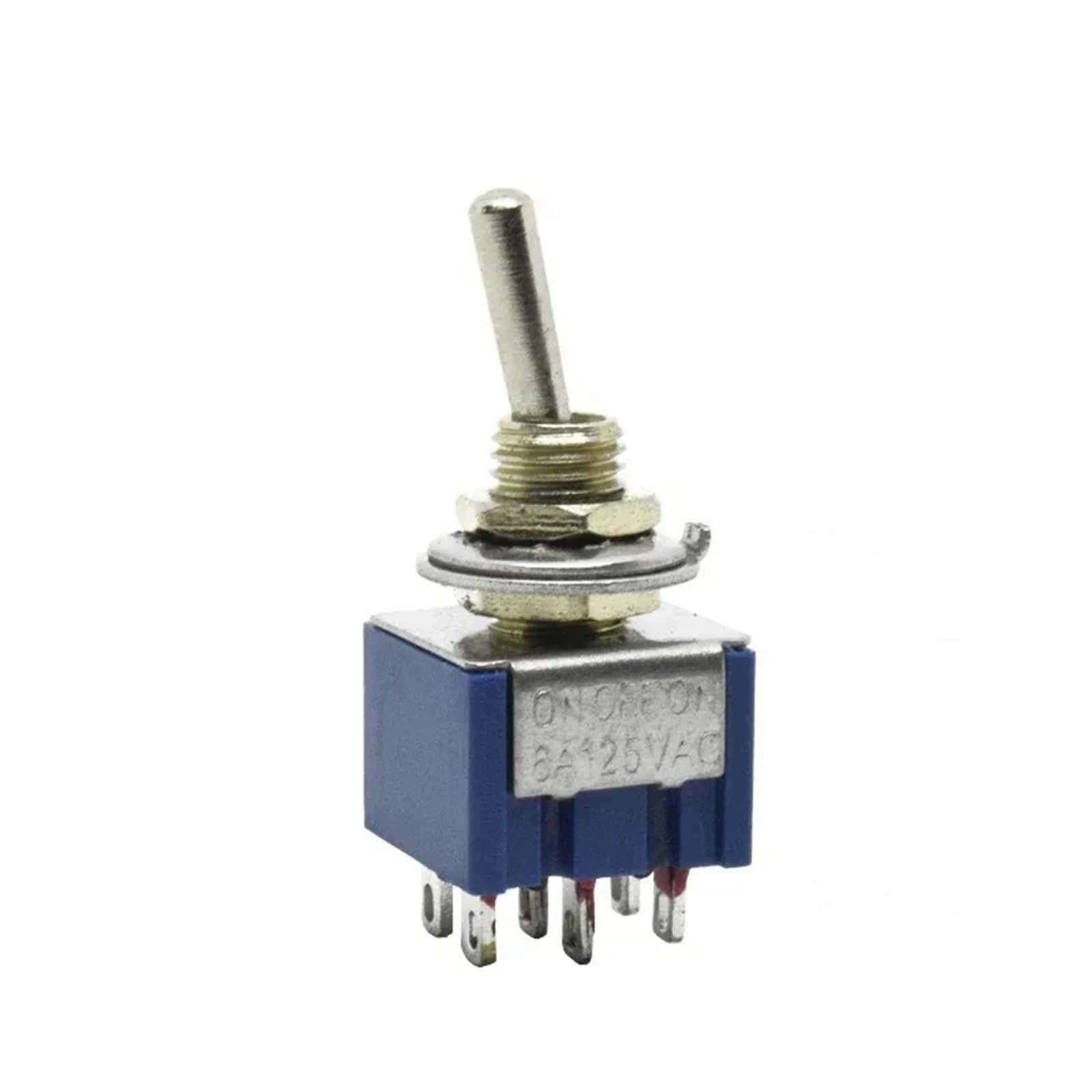 Conmutador MTS-203 DPDT de 3 posiciones On-Off-On con capuchón protector 6A 8