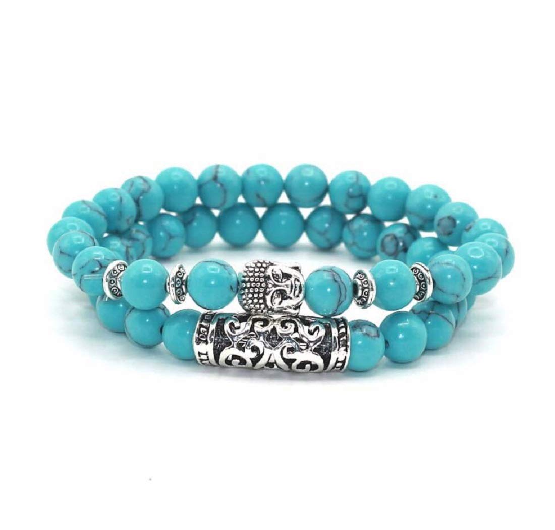 Hot And Bold Unisex-Adult Natural Stone Turquoise Multilayer Buddha Beads 2 Pcs Bracelets. (B072Q4X48S) Amazon Price History, Amazon Price Tracker