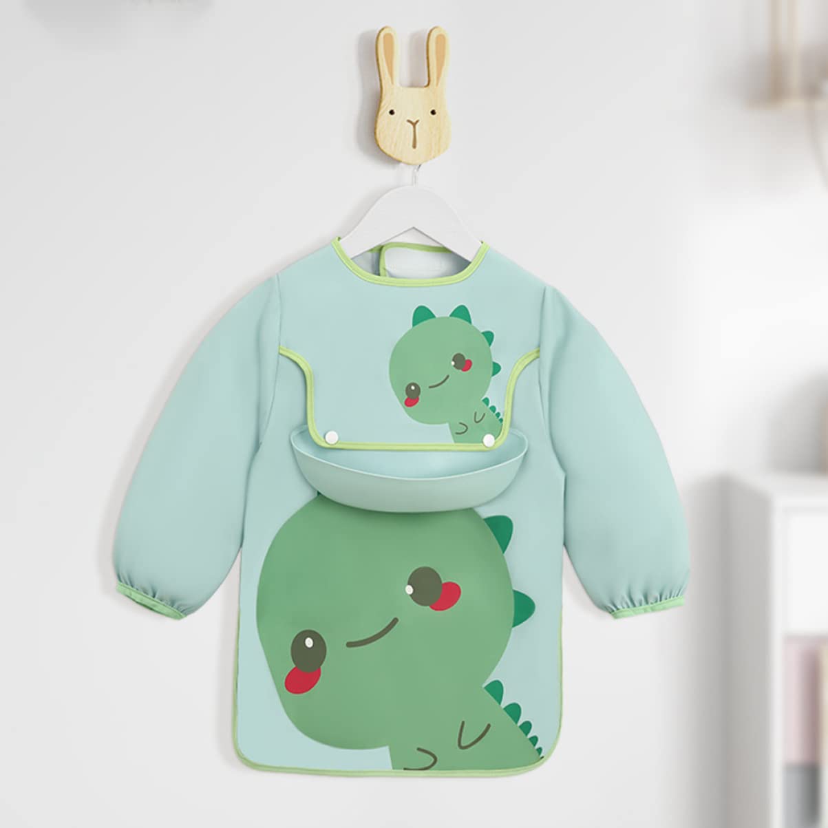 Toddmomy Dessin Animé Imperméable À L'eau Blouse Bébé Tabliers Tablier Bébé Bambin Art Bavoir Manches Manger Peinture Vêtements Pratique Adorable Impression Utile Enfants Repas