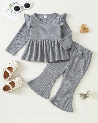 Image of Weebaby Toddler Girl Clothes Infant Girl Sweatsuit Baby Pant Set Outfits Fall Winter Clothing Little Clothes for Girl