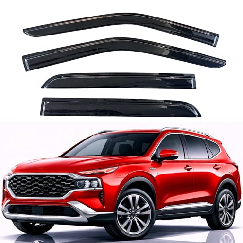 Image of KPY Rain Guards Fit for 2019-2023 Hyundai Santa Fe, Out-Channel Window Visors Vent Wind Deflectors 4PC, Car Accessories for 19-23 Santa Fe