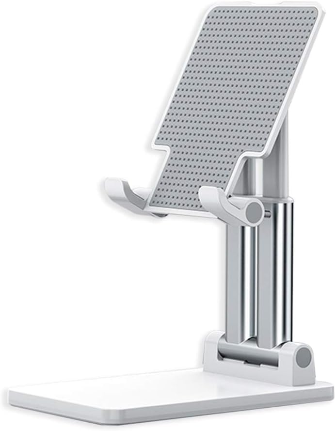 Portal AE Plastic Table Mount Desktop Mobile Phone Stand Mobile Holder Adjustable White (1 Piece)