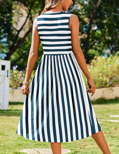 Image of Zeagoo Women's Summer Tank Midi Dress with Pockets Floral Sleeveless A-Line Casual Loose T-Shirt Dresses Beach Sundress 2026