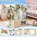 LLMQ Baby Shower Crate Closet with Picture Frame, Wooden Baby Basket with 5 Hangers Rack & Garland Decor, Personalized Baby Shower Clothes Box Storage, Larger Capacity Diaper Caddy Organizer