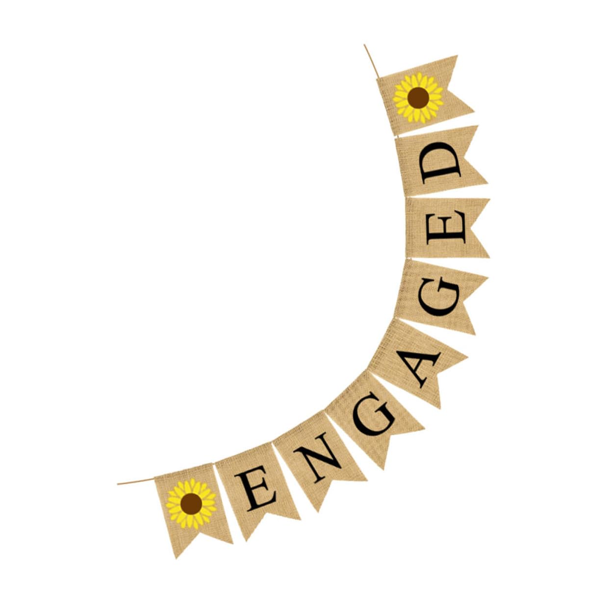 Abaodam 3stücke Hochzeitsfeier Wimpelkette Set Vintage Sackleinen Banner Mit Sonnenblumen Party Dekoration Für Hochzeiten Feiern Als Fotodekoration Festatmosphäre Partybedarf Für