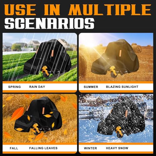 Outdoor Zero-Turn Mower Cover Waterproof,Heavy Duty 600D Tearproof Anti-UV Zero Turn Covers,Dustproof Riding Lawn Tractor Covers Up to 60" Decks,Secure Straps,Storage Bag,79"Lx46"Wx55"H-Premium by ClawsCover - Image 7