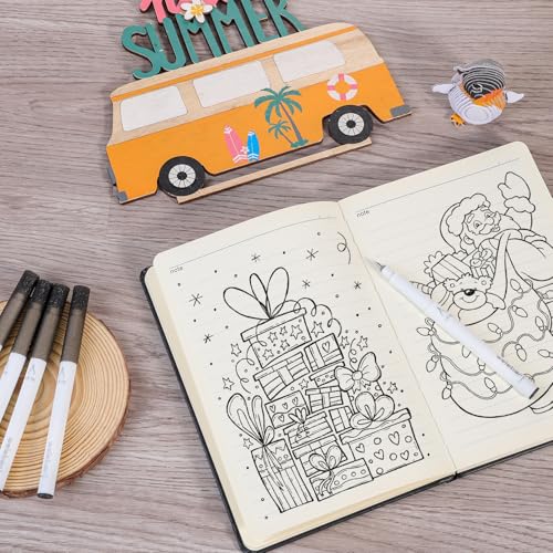 Image of Black Glitter Gel Pens Compatible with Cricut Maker 3 /Maker 4 /Maker /Explore 3 /4 /5 /Air 2 /Air, 7 Pack Medium Point Pens for Writing Drawing DIY Crafts