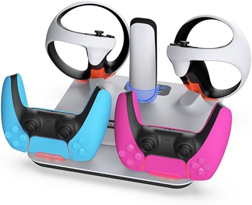 Miniatura 3 de Soporte delgado PS5 y estación de refrigeración con doble PS5 y dos controladores PS VR2 estación de carga, para consola delgada PS5 Base de