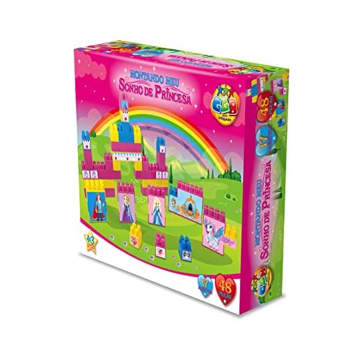 Blocos de Montar Montando Meu Sonho de Princesa 48 Peças, GGB Plast