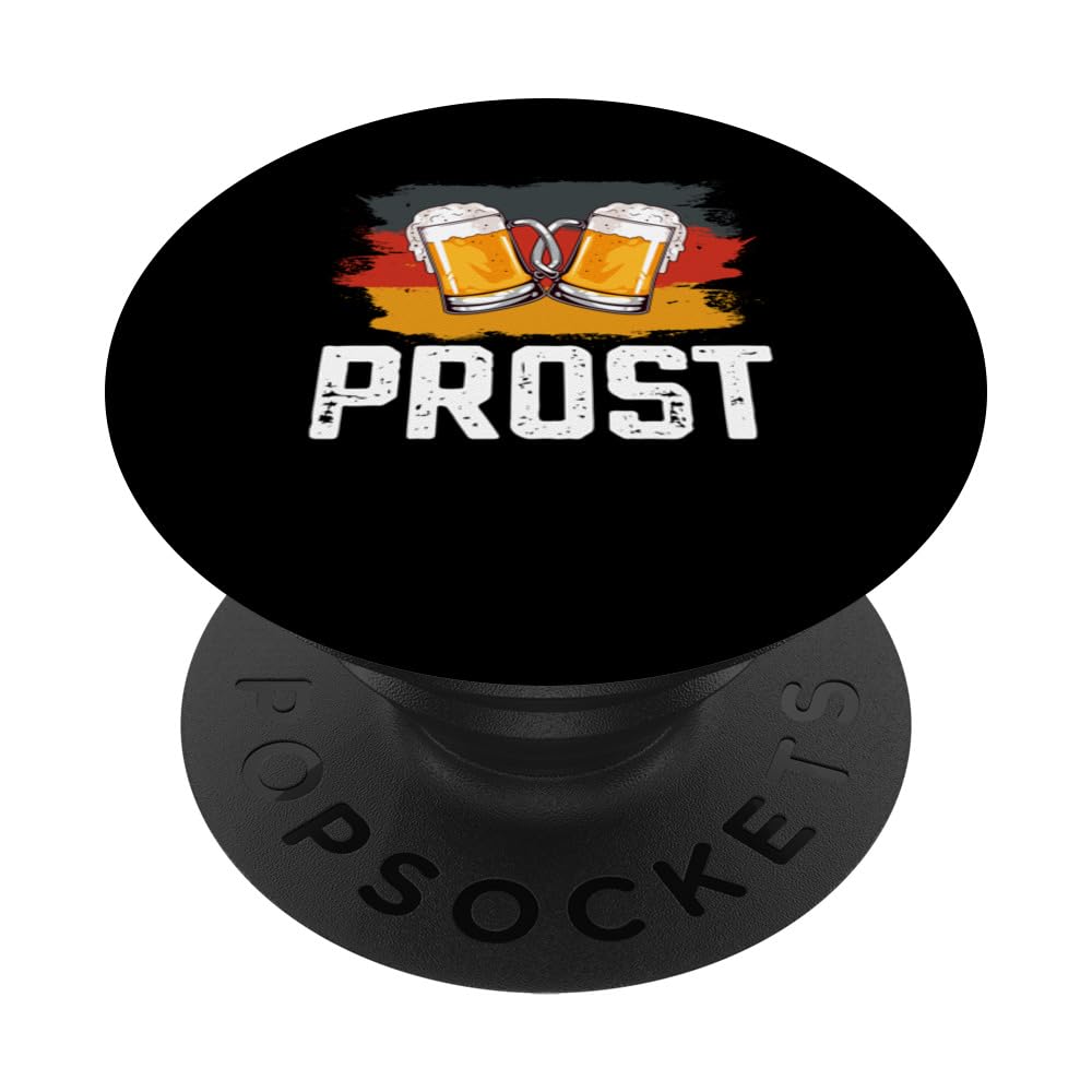 Prost Beer German Flag Beerfest Oktoberfest for Men PopSockets Swappable PopGrip, Black