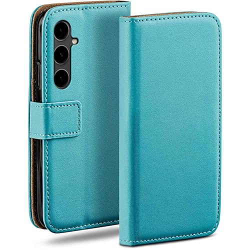 Étui Samsung Galaxy S23 FE moex à rabat en cuir végétalien turquoise