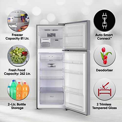 Image of LG 343 L 2 Frost-Free Smart Inverter Compressor Double Door Refrigerator Appliance (GL-N382SDSY, Dazzle Steel, Multi Air Flow Cooling, 2023 Model)