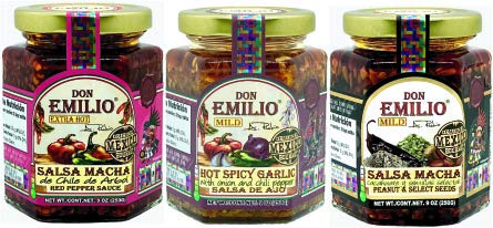 3 pack Salsa Macha (Peanuts, Red and Garlic) 9 oz. by Mexico2Us