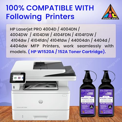 Image of ImageInfo Ultra Dark Toner Powder for Use in HP W1520A / 152A Toner Cartridge Pack of 2 (100GM Each)