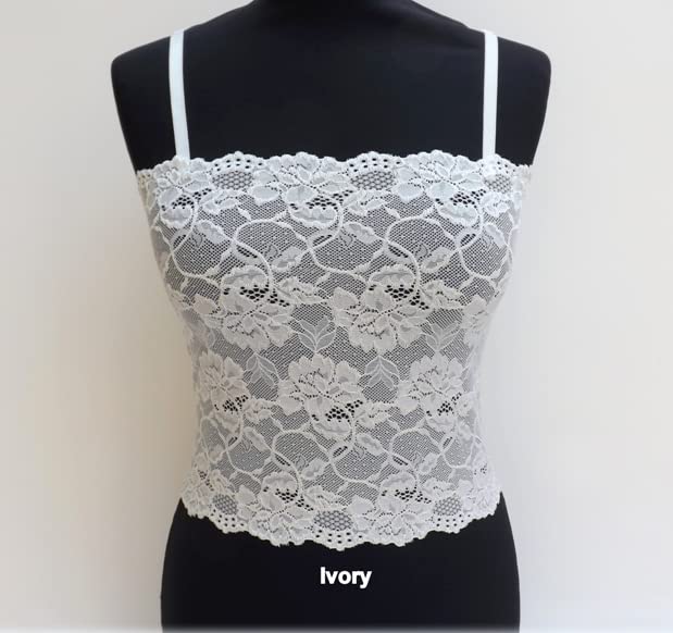 Miniatura 3 de Royal Blue See Through Floral Elastic Lace Tank Top Cami