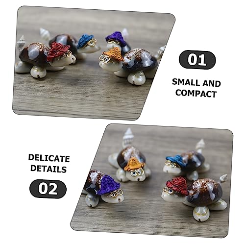 RORPOIR 8Pcs Mini Turtle Ornaments Resin Shell Turtles Figurines Home Decor Desktop Art Decorations for Office Bedroom Study - Image 4