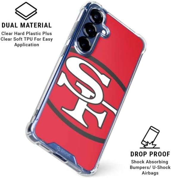 Skinit Clear Phone Case Compatible with Galaxy S25 - Officially Licensed NFL San Francisco 49ers Retro Logo Design