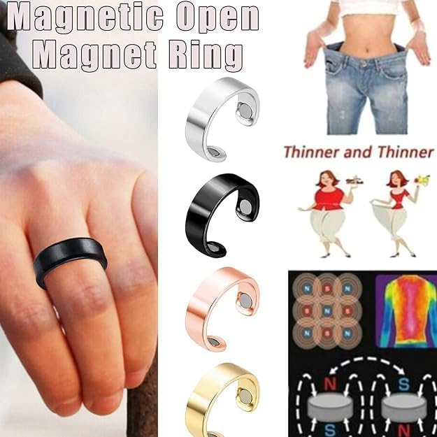 Image of Blood Sugar Control Ring, Adjustable Magnetic Therapy Ring for Blood Sugar Management, Lymphatic Drainage, Arthritis Pain Relief (GOLD, 5)