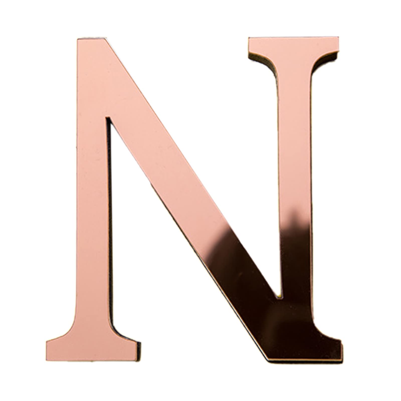 Wall 3D Sticker Decals Mural DIY Home Letters Acrylic Wall 26 Clear Self Adhesive Board Wall Sticker (N, One Size)