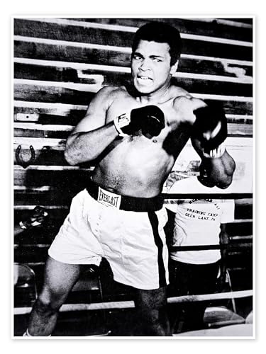Mohamed Ali Poster 50 x 70 cm Noir et blanc Tableaux Décoration murale