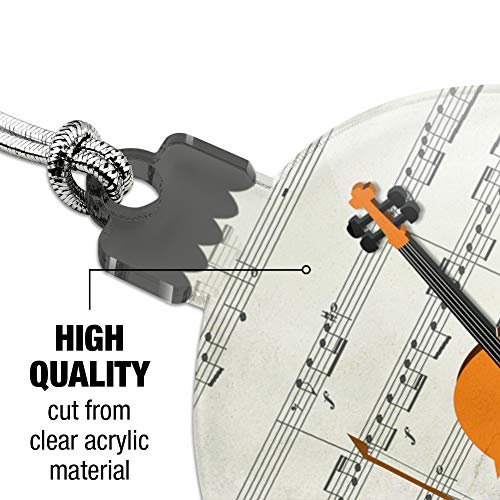 Cello Sheet Music Notes Treble Clef Acrylic Christmas Tree Holiday Ornament #TOP3