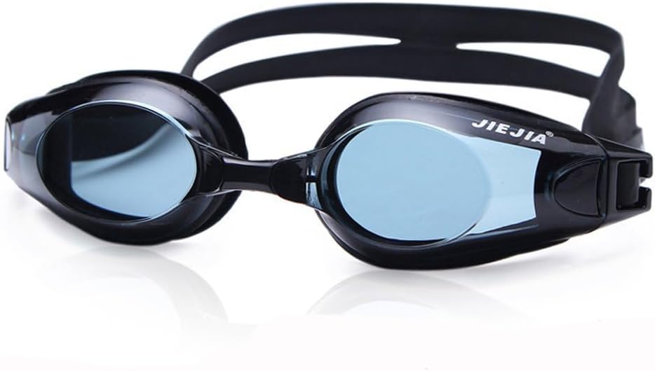 AEC JieJia Unisex Rx Powered Swimming Goggles -7.00 Power with UV Protection, Anti-Fog, Slip-Resistant Design, and Earplugs for Men and Women (Black)