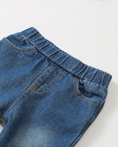Image of Baby Toddler Girl Clothes Outfits Kids Sweatshirt Jeans Set Denim Pants Little Girls Clothes Toddler Outfit for Girls