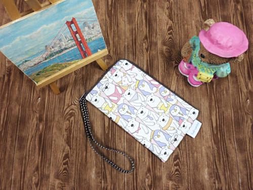 Image of Taianda Women Phone Wristlet Wallet Pouch, Dual Slots (Polar Bear Pink)