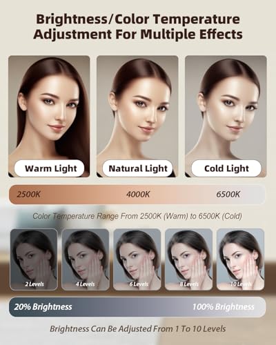 LED Desk Lamp, Ring Light for Laptop Desk Clip On, Reading Light with Clamp, Silicone Flexible Arm Book Light, Video Conference Lighting with Stand for Phone/Zoom Meeting/Video Call/Record (Dark Grey) - image 7
