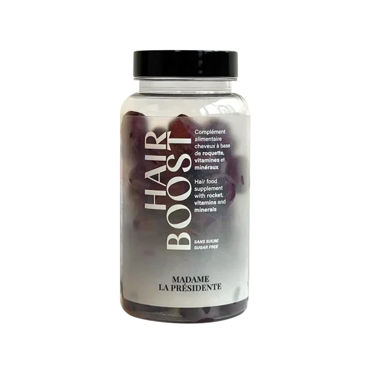 Madame La Présidente - Hairboost - Compléments alimentaires Cheveux - Accélère la Pousse - Tous Types de Cheveux - Gummies Vegan - Avec Biotine, Zinc, Vitamine B8 et Roquette - 60 Gummies