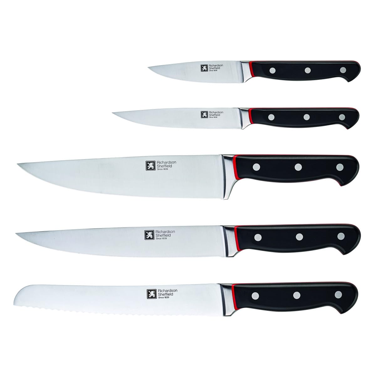 Richardson Sheffield - Ceppo con 5 coltelli, in acciaio inox