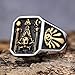 SMANXEY Masonic Master Mason Ring Hiram Abiff Temple Builder Skull & Crossbones Embrace Death - Rebirth Metaphor with All - Seeing Eye & Classic Symbols Collection