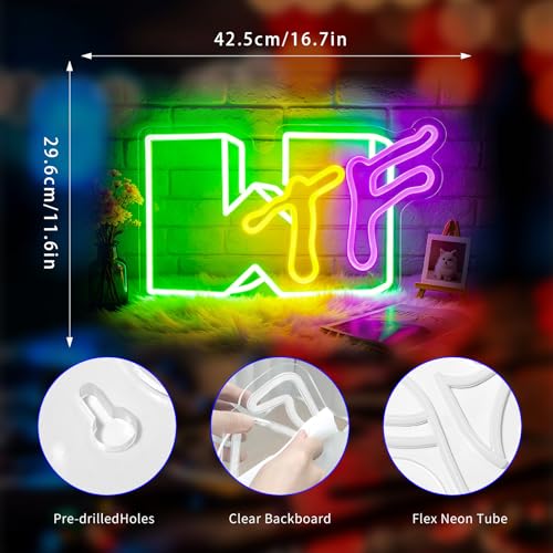 Image of Neon Sign, Neon Signs for Wall Decor LED Light Up Signs Home Decor for Gaming Room Bedroom Club Party Bar Shop USB Operated