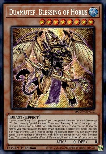 Duamutef, Blessing of Horus - AGOV-EN012 - Secret Rare - 1st Edition