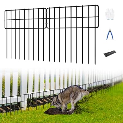 30 Panels No Dig Fence, Animal Barrier Fence, 13in(H) x 30ft(L) Fence Barrier for Bottom, Rabbit Fencing for Garden, Dog Fences Barrier, Rustproof Metal Fences Border for Outdoor