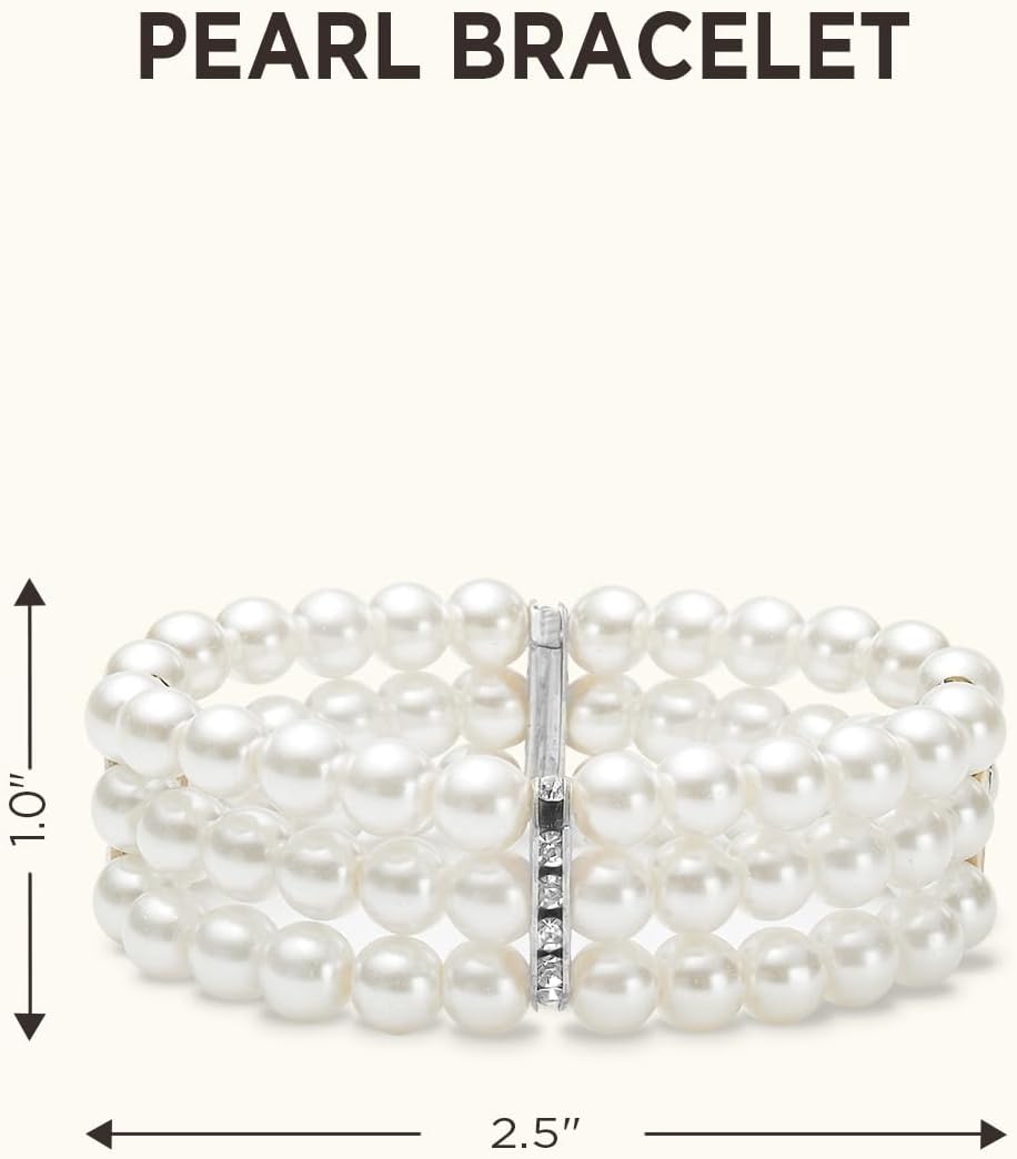 BABEYOND 1920s Accessories for Women - Flapper Feather Headband Headpiece for Women 20s Pearl Bracelet Necklace Gloves - Image 4