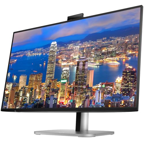 Image of HP Series 7 Pro 27-inch 727pm & 727pk 4K UHD 2160P Conferencing Monitor, 2-Pack, Webcam and Mic, Daisy Chain Connectivity, Displayport, USB-C with 100W PD Bundled with Desk Mount Dual Stand