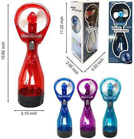 Pack of 4 Water Mist Spray Bottle Fan Portable Handheld Mister Battery Operated- Color Randomly image 4