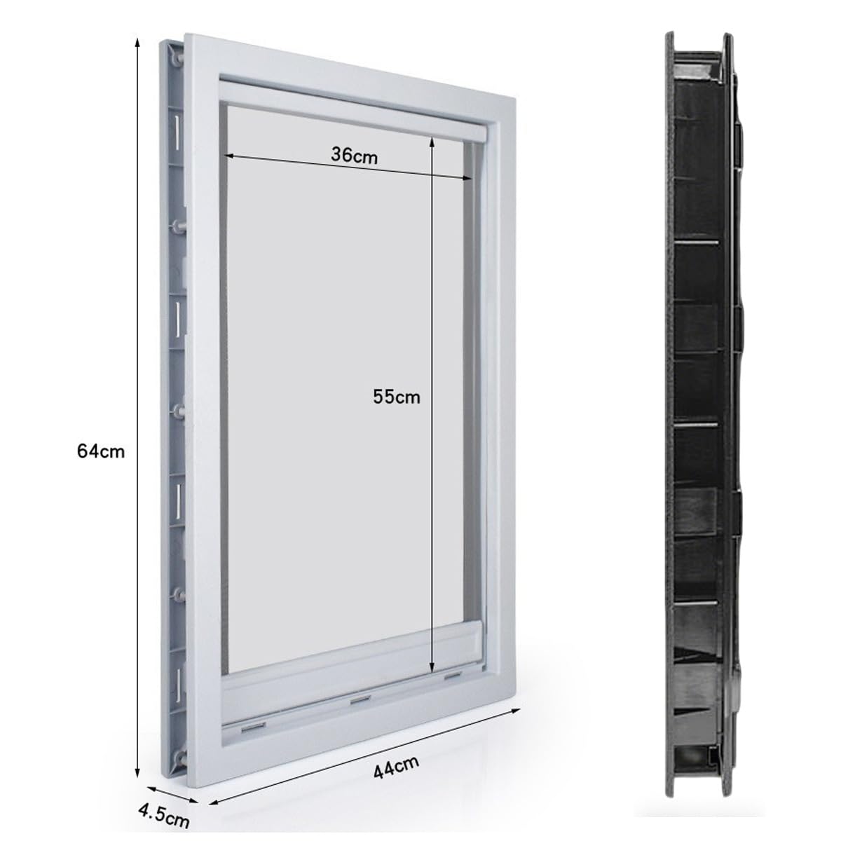 2-Wege-abschließbare Haustier-Hundetür mit magnetischer, mittelgroßer Hundeklappe, Katzentüren für Glasschiebetür/Wand/Holztür, wetterfest, selbstschließender Hundeeingang (Schwarz, XXL-64 x 44 x 5 cm