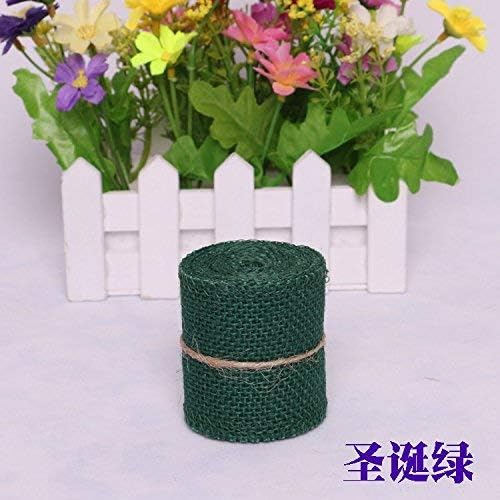Pack of 16 Colored Jute Burlap Ribbon Rolls 2 Yards Per Roll Craft Rustic Wedding Decoration Packing Wrapped, Different Color