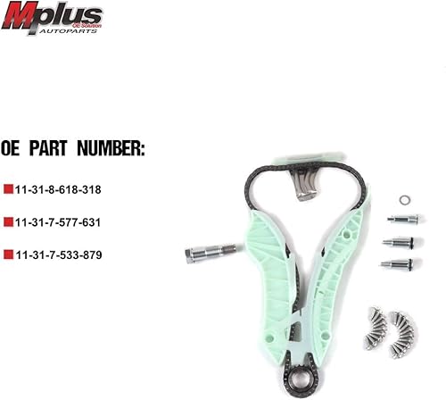 Miniatura 2 de MPLUS Kit de cadena de distribución para Mini Cooper 2007-2013 y Mini Cooper Paceman 2013 1.6L L4 Dohc - 138 eslabones