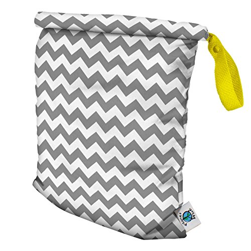 Image of Planet Wise Roll Down Wet Diaper Bag - Medium - Gray Chevron