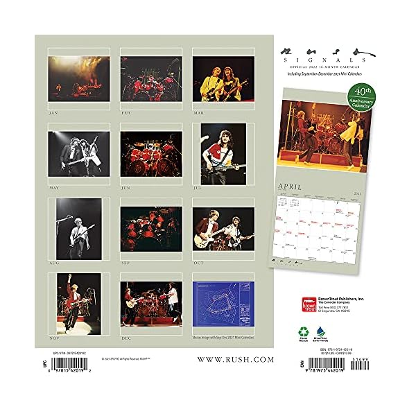 Rush OFFICIAL 2022 12 x 12 Inch Monthly Square Wall Calendar, Music Progressive Rock Band – Bild 3