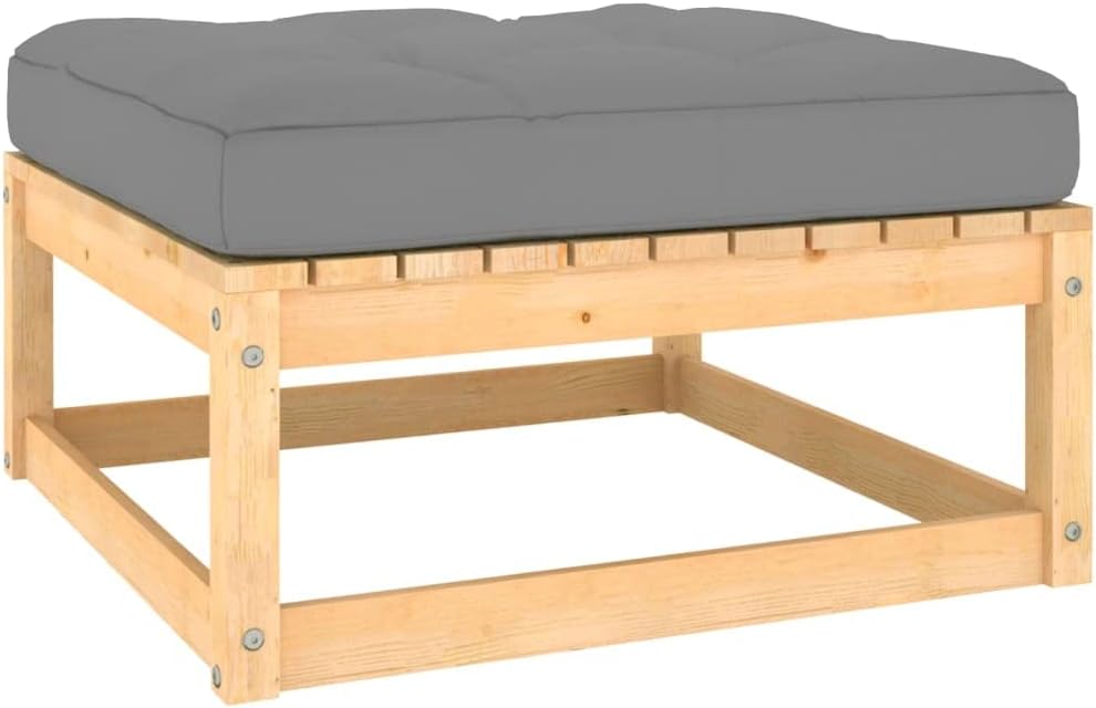 Patio Footstools Balcony Furniture,Patio loveseat,Small Patio Furniture,Patio daybed,with Cushions 2 pcs Solid Wood Pine