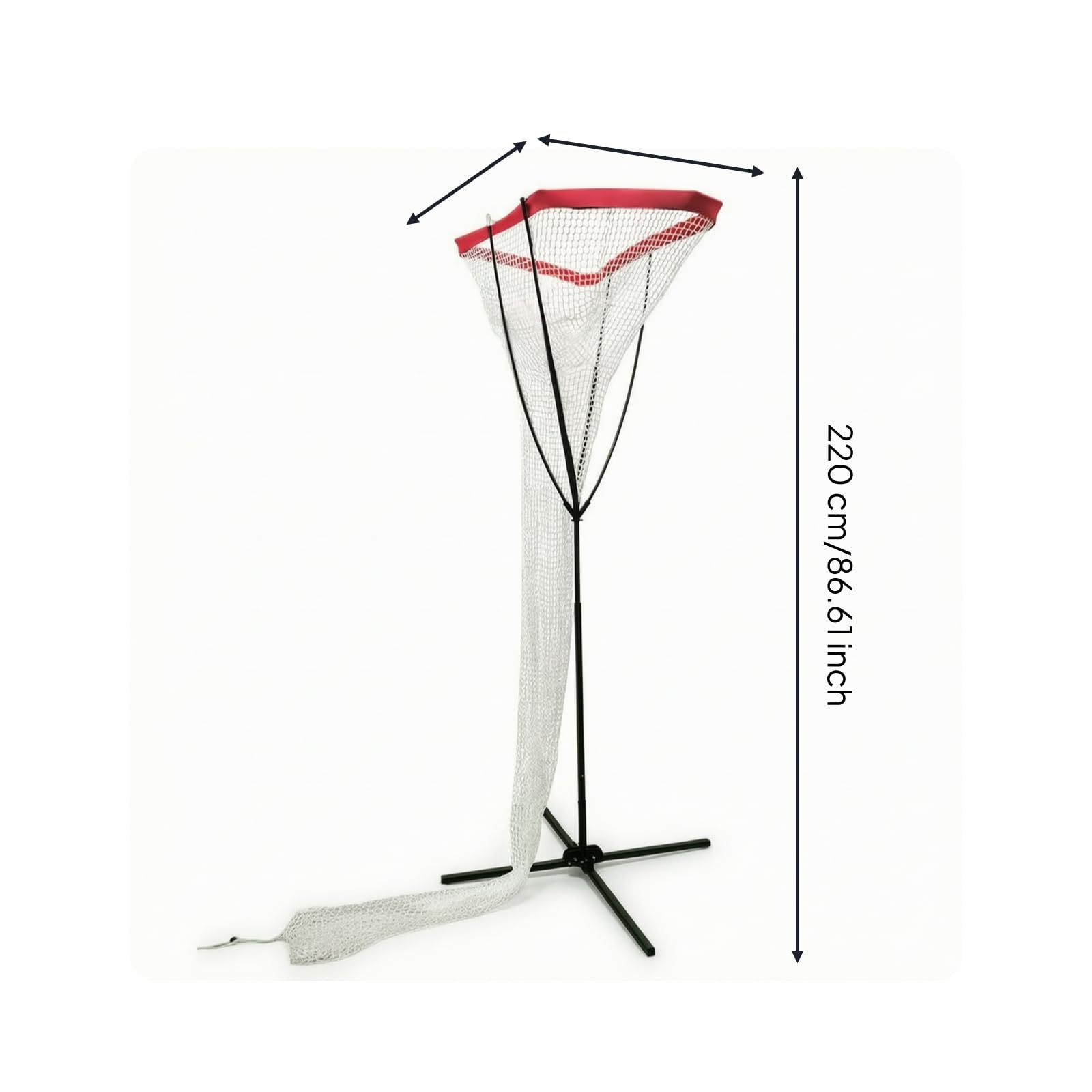 Perfeclan Red de Entrenamiento de Voleibol Portátil con Armazón de Portería Equipo Base en Forma de Cruz para Estabilidad y Banda Llamativa Adecuada para Patio Gimnasio Playa