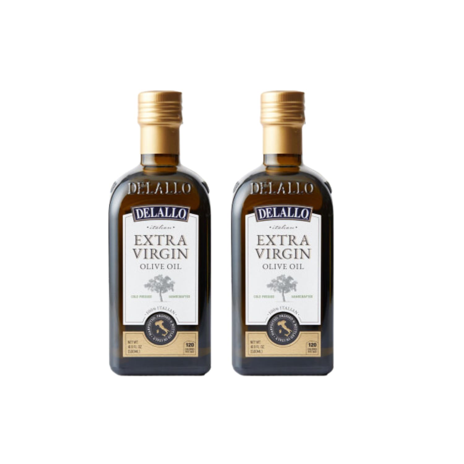 DeLallo Extra Virgin Olive Oil, 16.9 oz Bottle (2 Pack), Imported from Italy, Cooking Oil for Sauteing, Drizzling, and Dressings, Made With First Cold Pressing of Olives, Grown and Harvested from Puglia, Italy